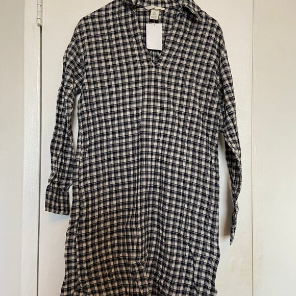 H&M Collared Dress - black checked - XS - Picture 2 of 3